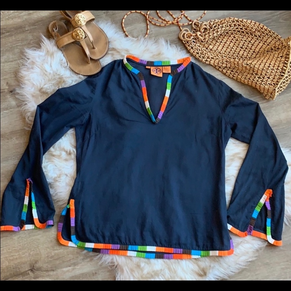 TORY BURCH Navy Tunic Size 2